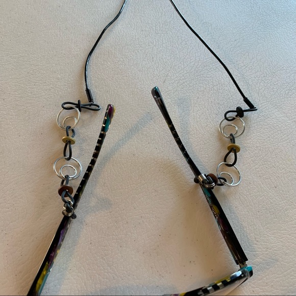 Eyeglass Leash / Chain - silver disks - Picture 2 of 8